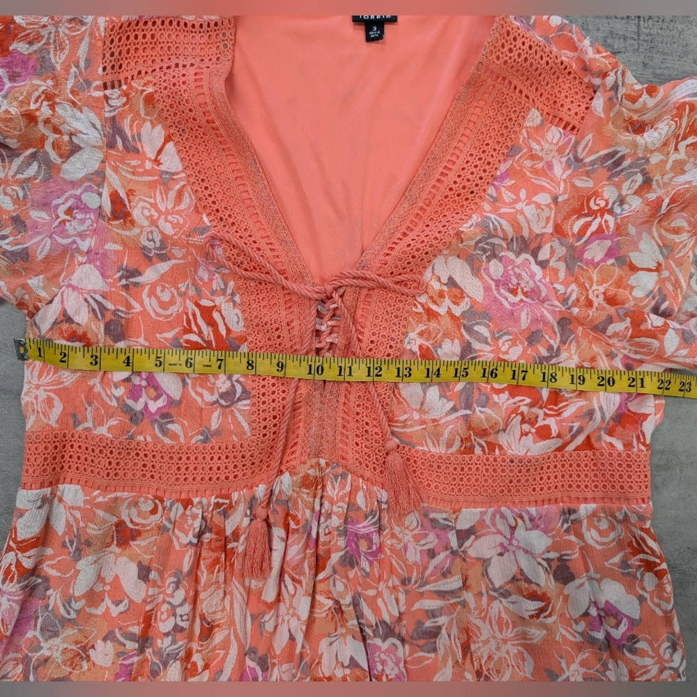 Torrid Women's Orange Floral Short Sleeve Maxi Dress Size 3x - Picture 6 of 12